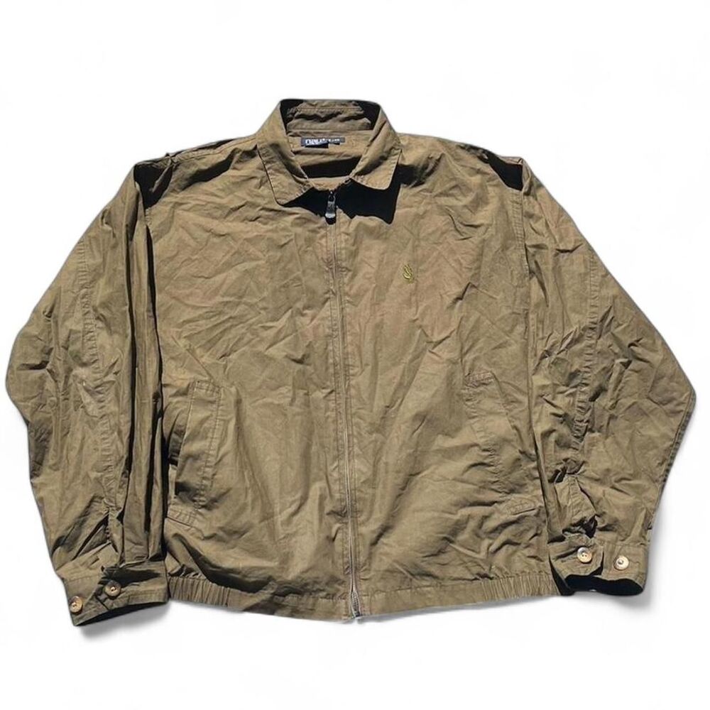 vintage Nautica Men's Khaki and Brown Jacket